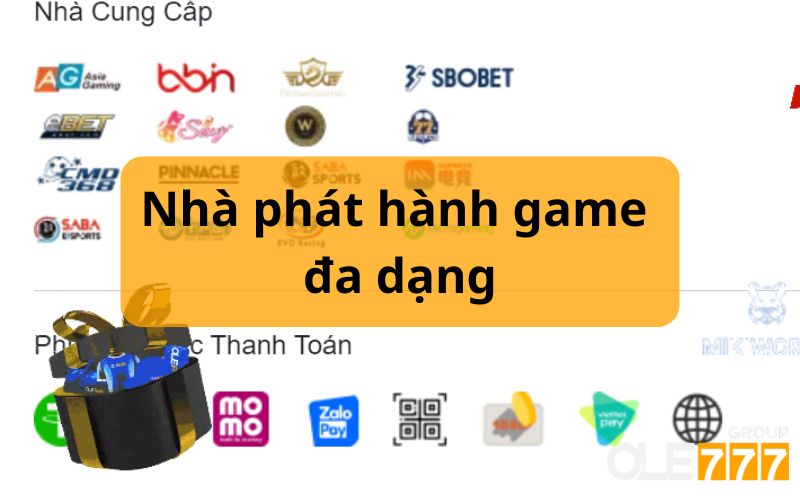 Ole777 hợp tác với  nhà phát hành game hợp tác uy tín