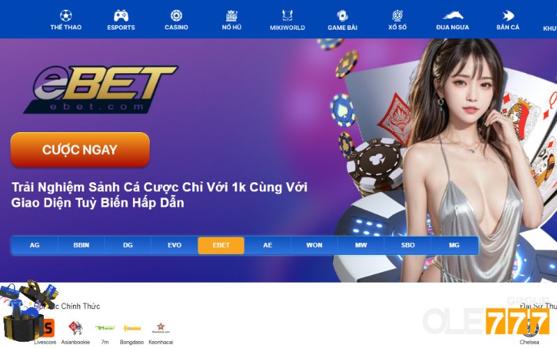 Giới thiệu sảnh game EBET tại OLE777