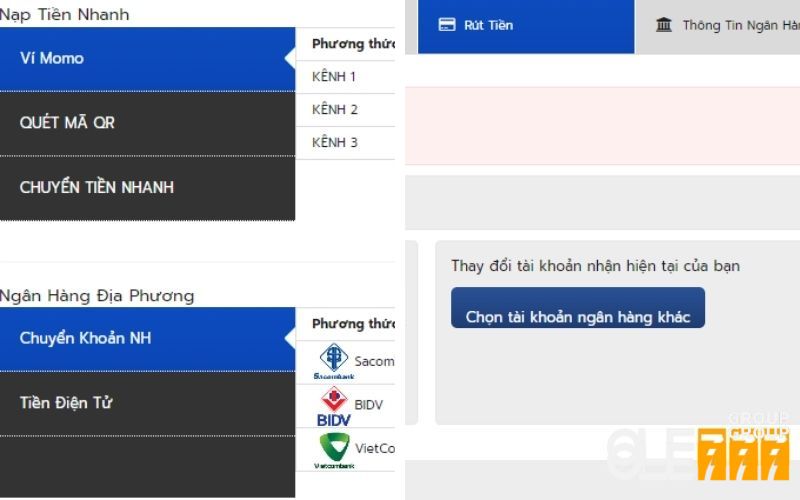 Hoạt động nạp rút tại OLE777 nhanh chóng và an toàn