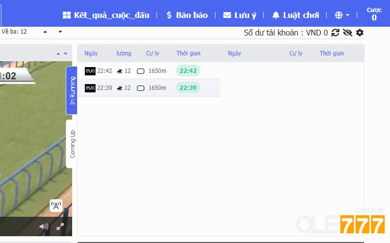 Dễ dàng theo dõi các trận đấu đua ngựa tại OLE777